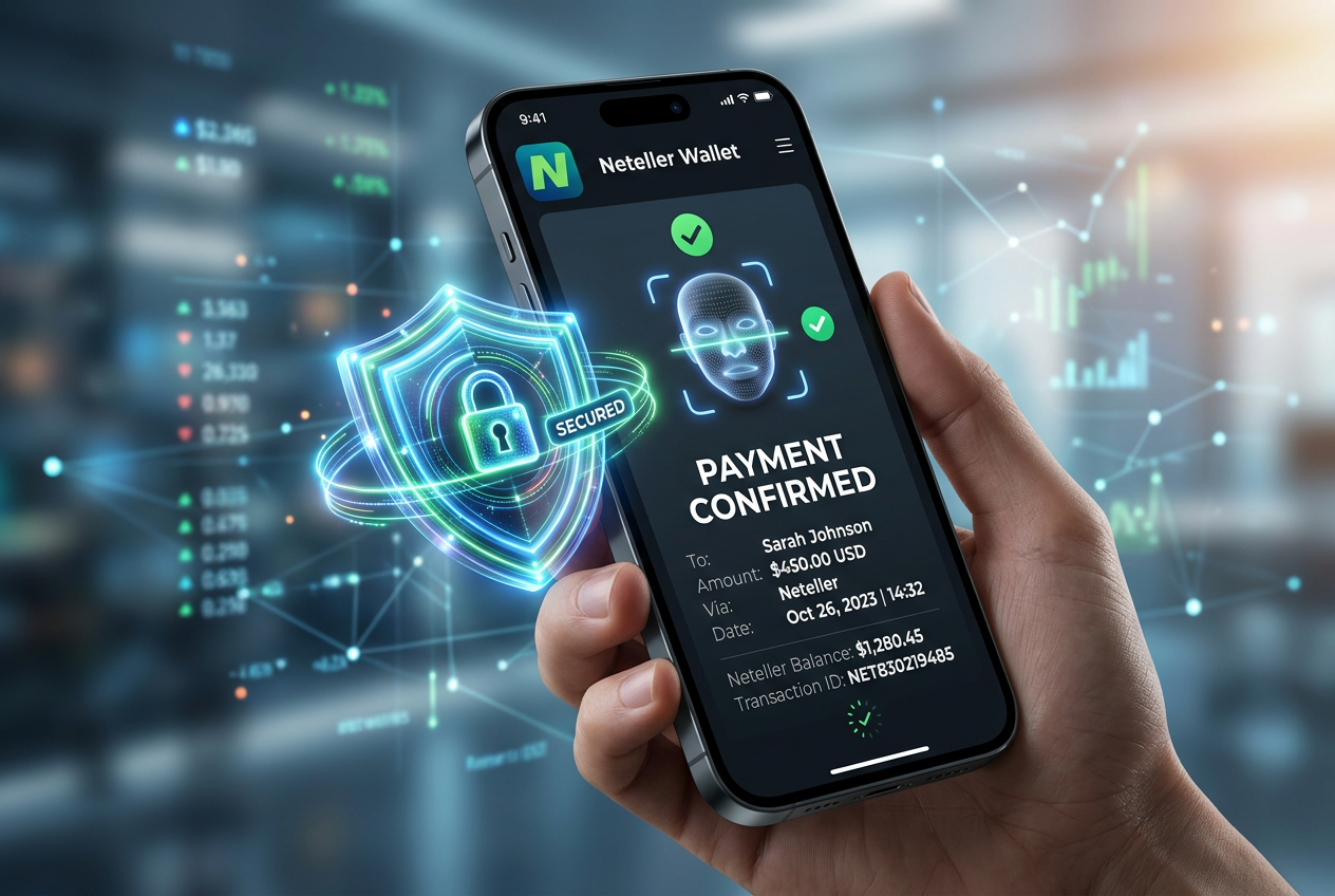 Moderní digitální rozhraní peněženky Neteller s vysokým zabezpečením